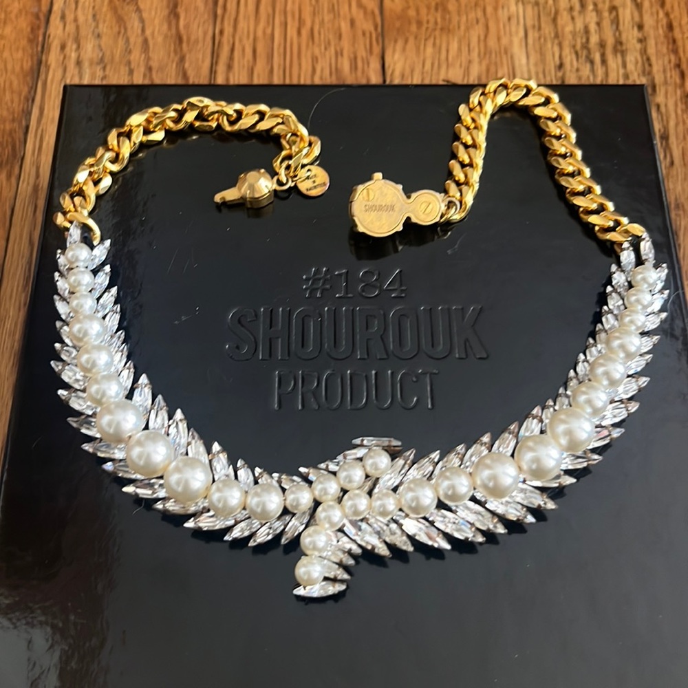 Shourouk pearl and Swarovski crystal necklace